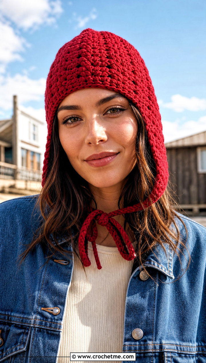 Ear Flap Crochet Balaclava Beanie With Western Jacket - 25 crochet balaclava beanie outfit ideas