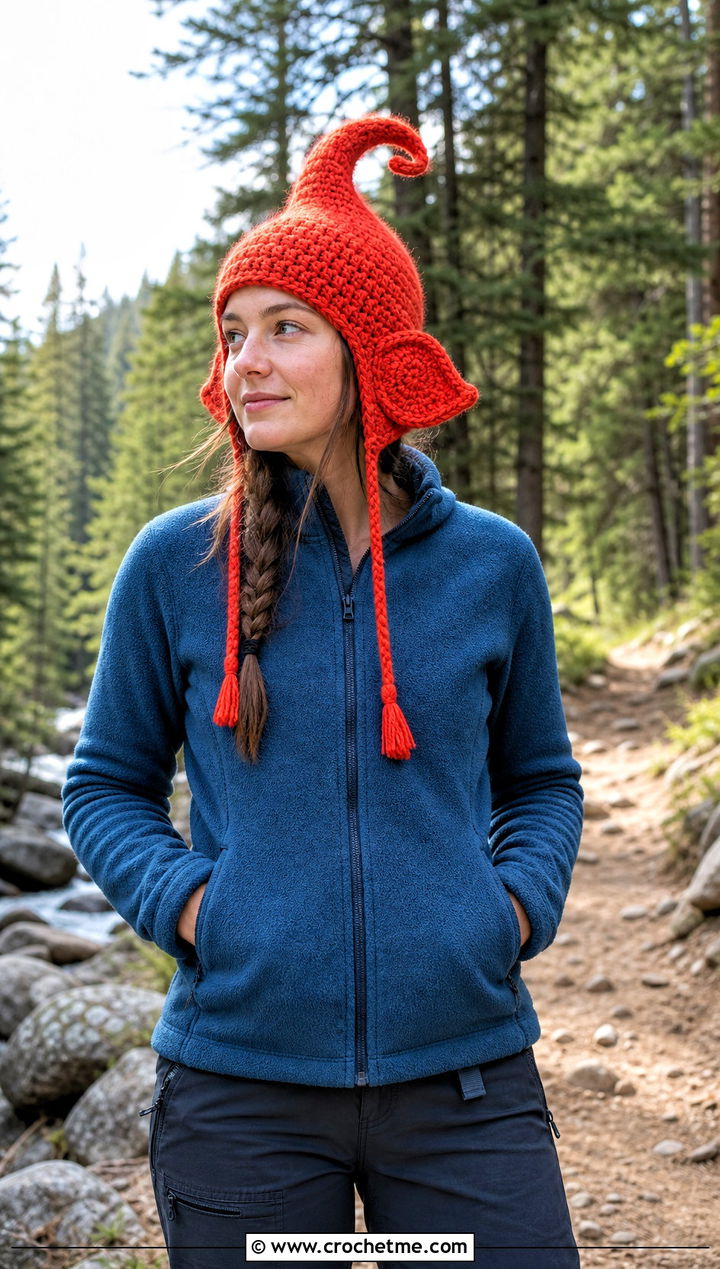 Earflap Crochet Cindy Lou Who Hat With Hiking Layers - 20 Crochet Cindy Lou Who Hat outfit ideas