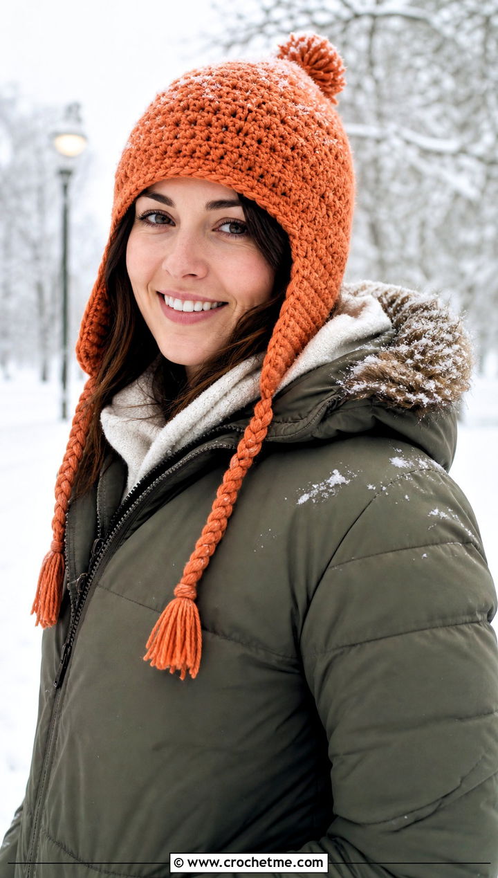 Earflap Crochet Ski Hat With Parka And Snow Boots - 30 crochet ski hat outfit ideas