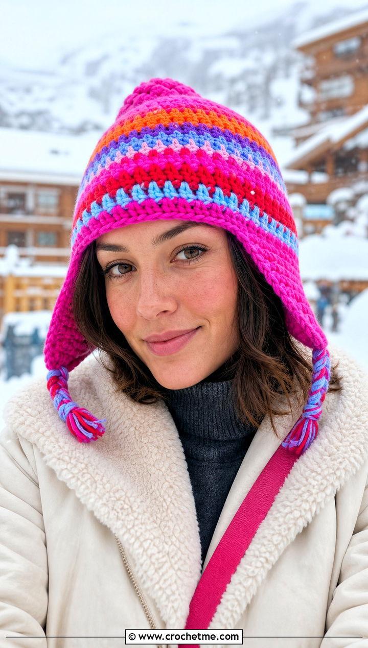Earflap Tempest Crochet Beanie With Shearling Jacket - 15 tempest crochet beanie outfit ideas