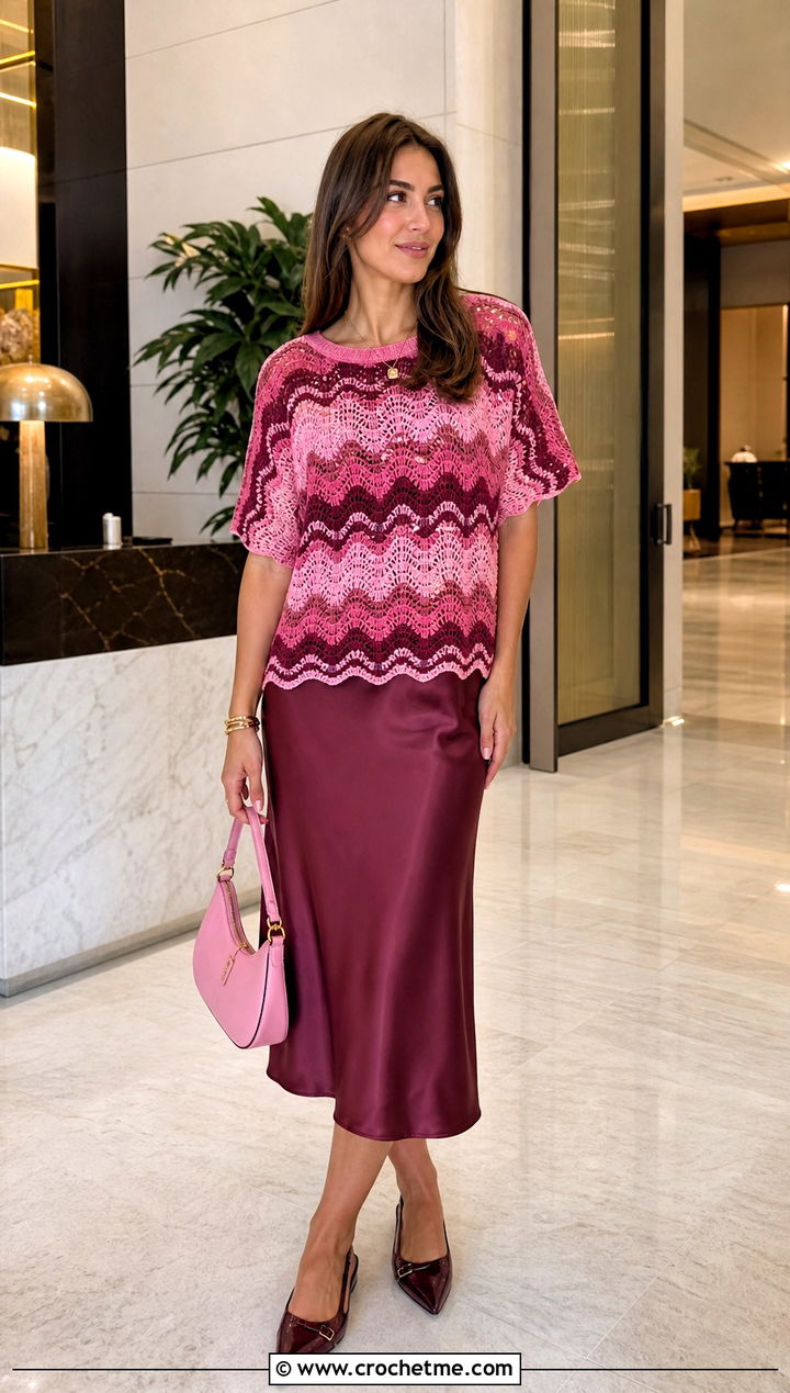 Electric Sun Crochet Tee Over A Slip Dress - 15 electric sun crochet tee outfit ideas