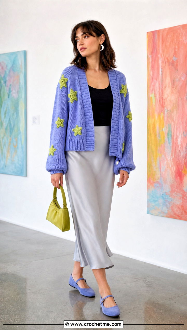 Enmu Dreamy Star Cardigan With Slip Skirt - 35 Demon Slayer Crochet Cardigan outfit ideas