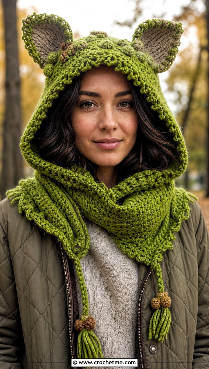 Ewok Crochet Hood Hat With Quilted Jacket - 30 crochet star wars hat outfit ideas