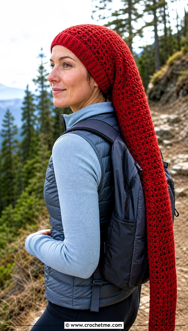Extra Long Crochet Dread Tube Cap With Puffer Vest And Leggings - 20 Crochet Dread Cap outfit ideas