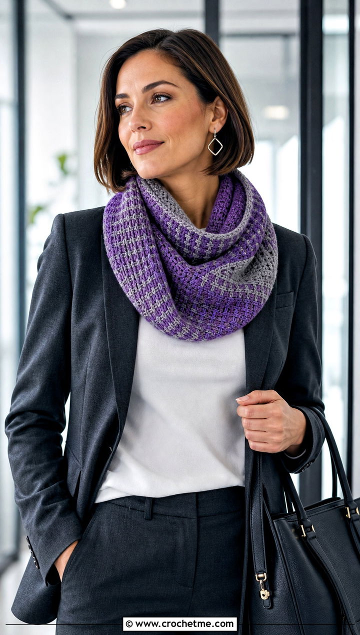 Fable Crochet Cowl With Blazer And Trousers - 25 fable crochet cowl outfit ideas