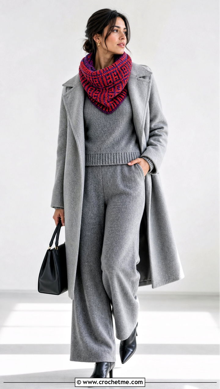 Fable Crochet Cowl With Matching Knit Set - 25 fable crochet cowl outfit ideas