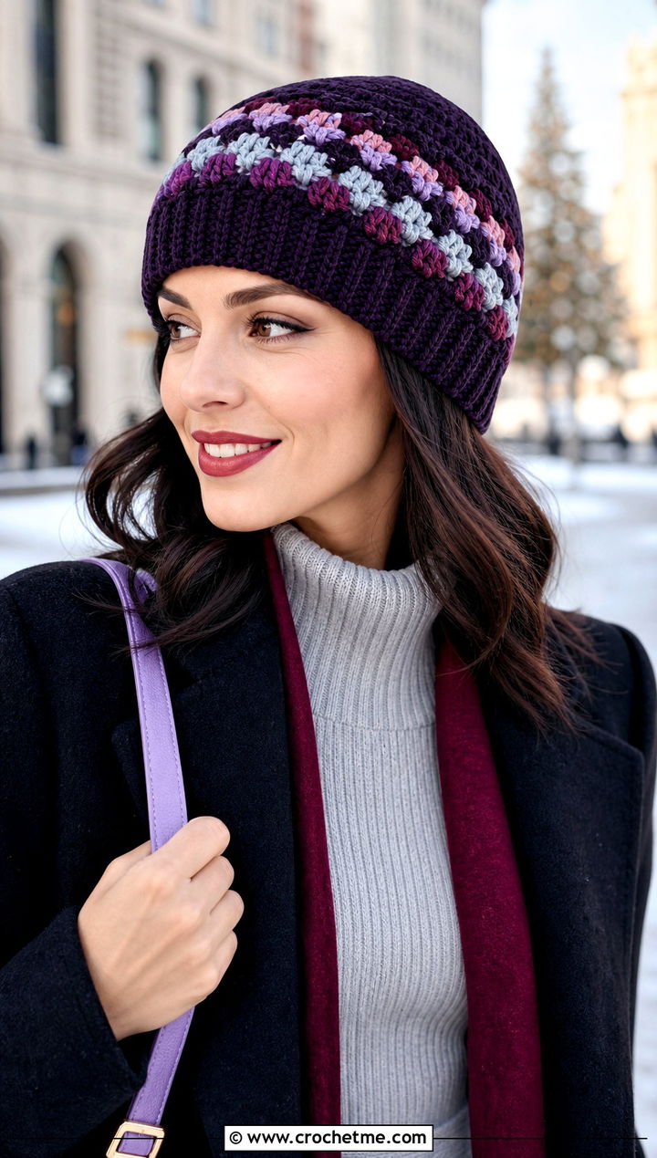 Faux Knit Tempest Crochet Beanie With Sweater Dress - 15 tempest crochet beanie outfit ideas