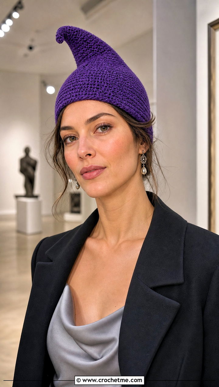 Fine Gauge Crochet Phrygian Cap With Satin Dress - 15 crochet phrygian cap outfit ideas