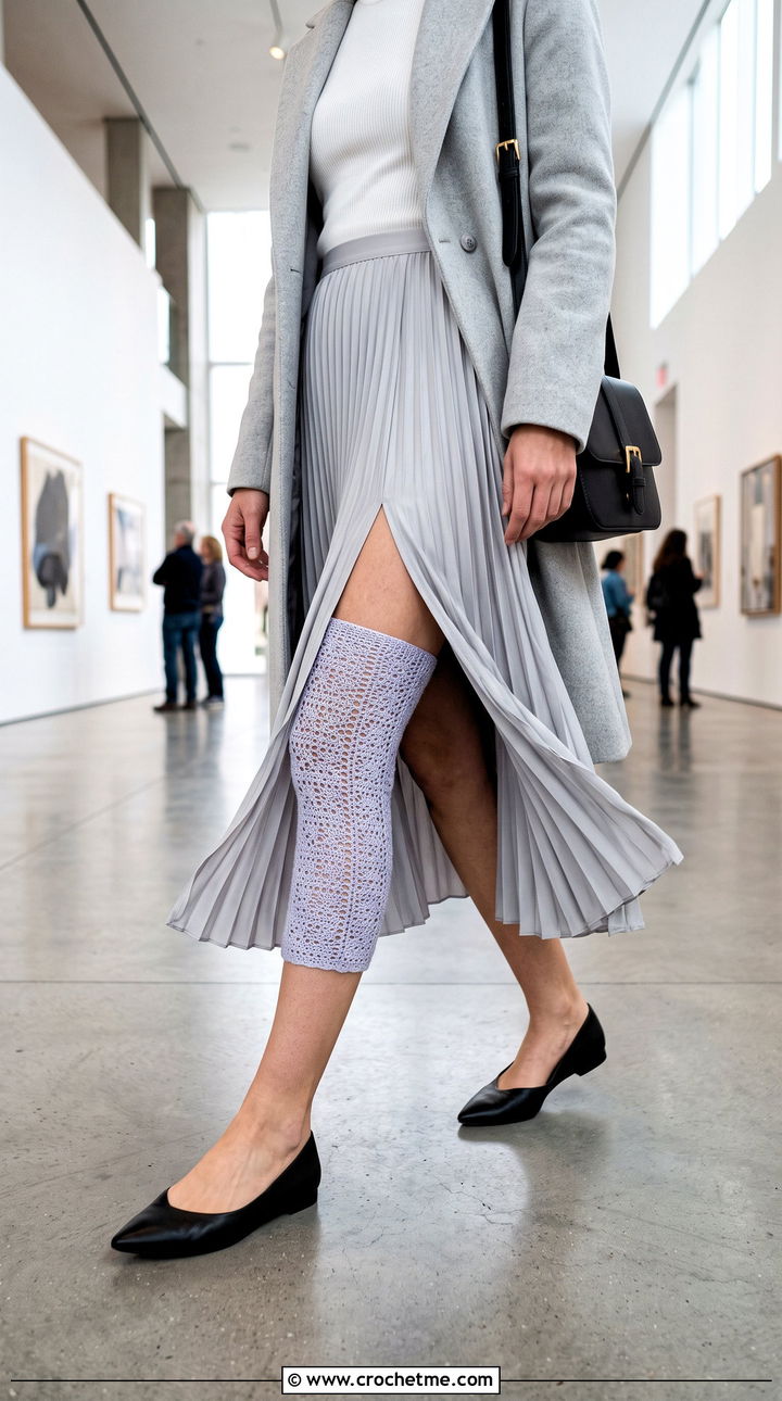 Fine Gauge Thigh High Crochet Leg Warmers With Midi Skirt - 25 Thigh High Crochet Leg Warmers outfit ideas