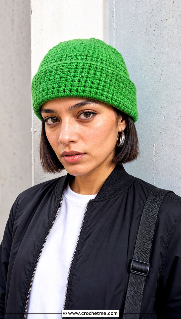 Fisherman Crochet Beanie With Bomber Jacket And Cargo Pants - 25 Crochet Beanie Size 4 Yarn outfit ideas