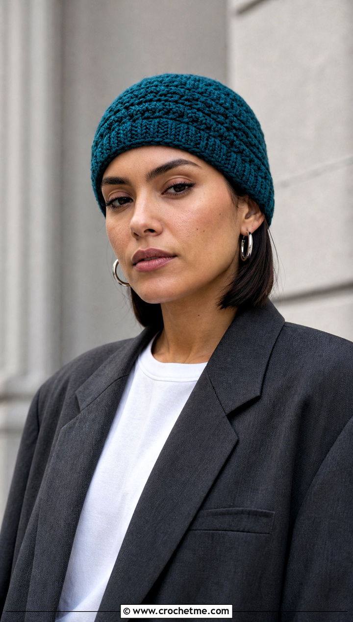 Fisherman Mountain Ridge Crochet Beanie With Blazer And Jeans - 15 Mountain Ridge Crochet Beanie outfit ideas