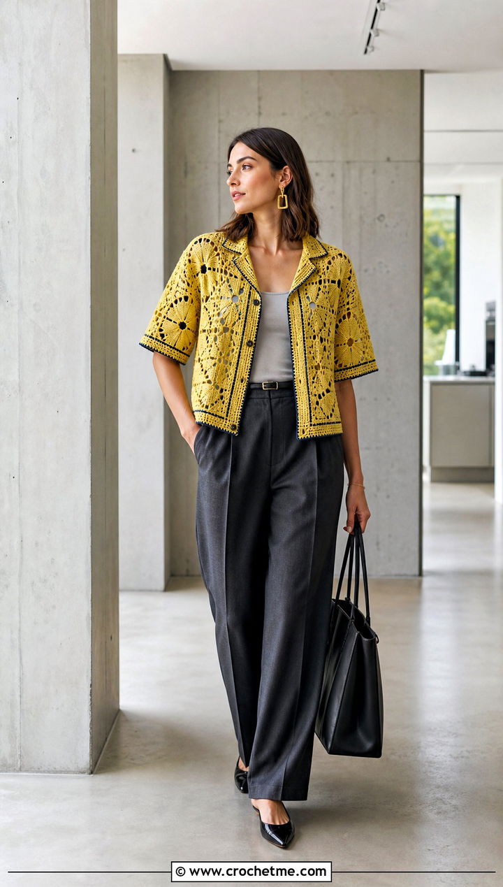 Flagship Bode Crochet Shirt With Tailored Trousers - 20 Bode Crochet Shirt outfit ideas