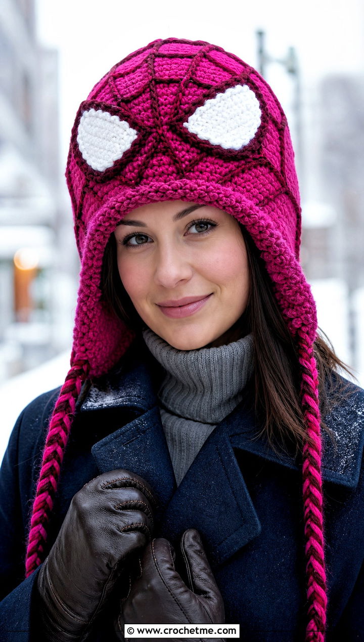 Fleece Lined Crochet Mayday Parker Beanie With Wool Coat - 15 Crochet Mayday Parker Beanie outfit ideas