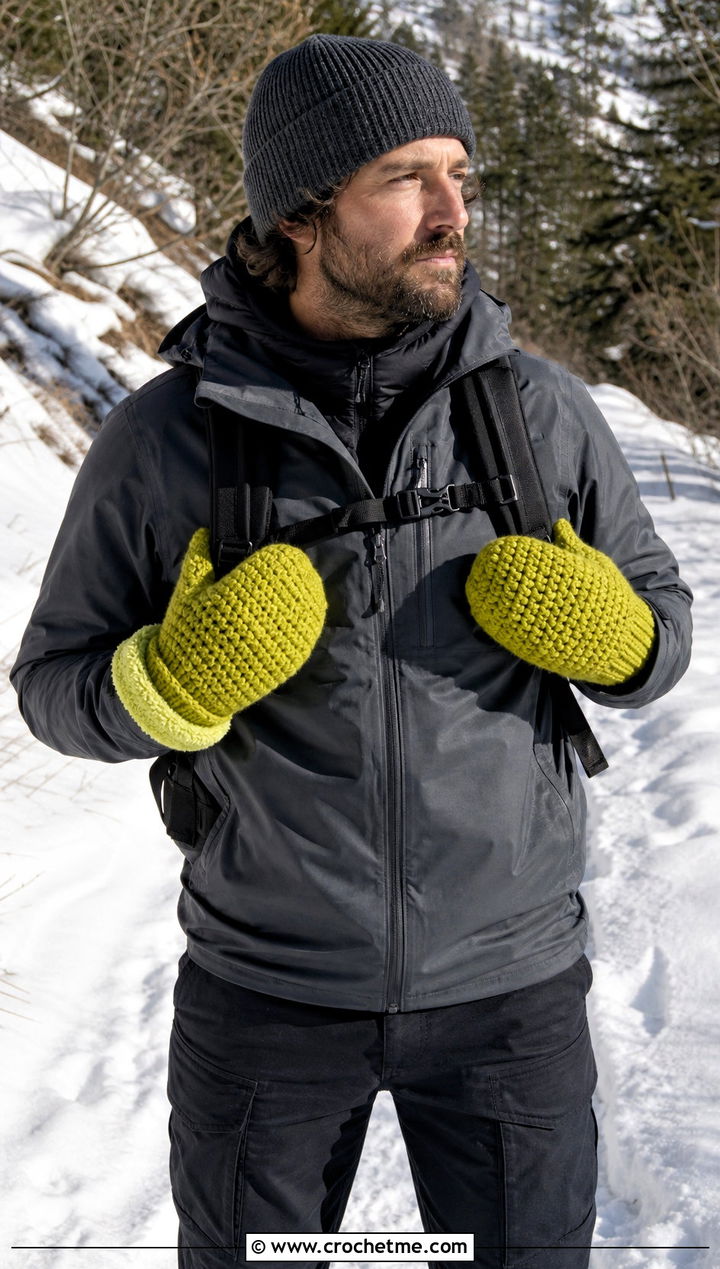 Fleece Lined Crochet Mittens With Technical Shell - 25 Crochet Mens Mittens outfit ideas