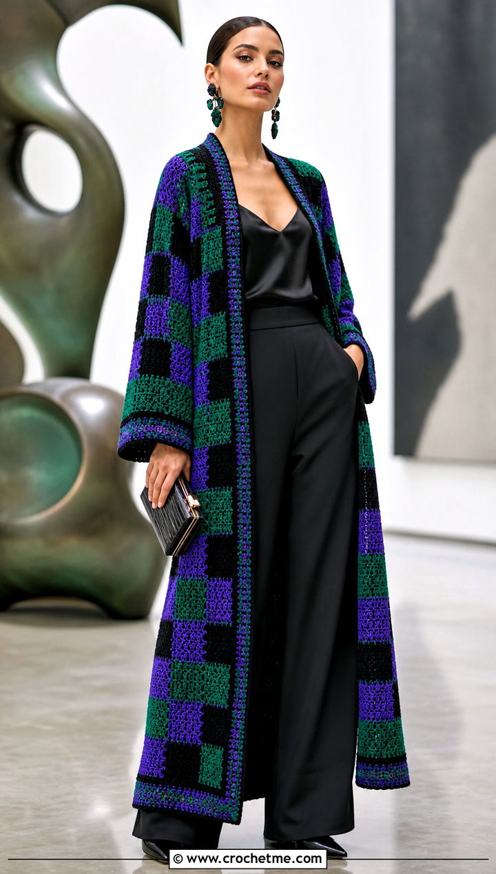 Floor Length Tanjiro Crochet Kimono With Evening Separates - 25 tanjiro crochet kimono outfit ideas