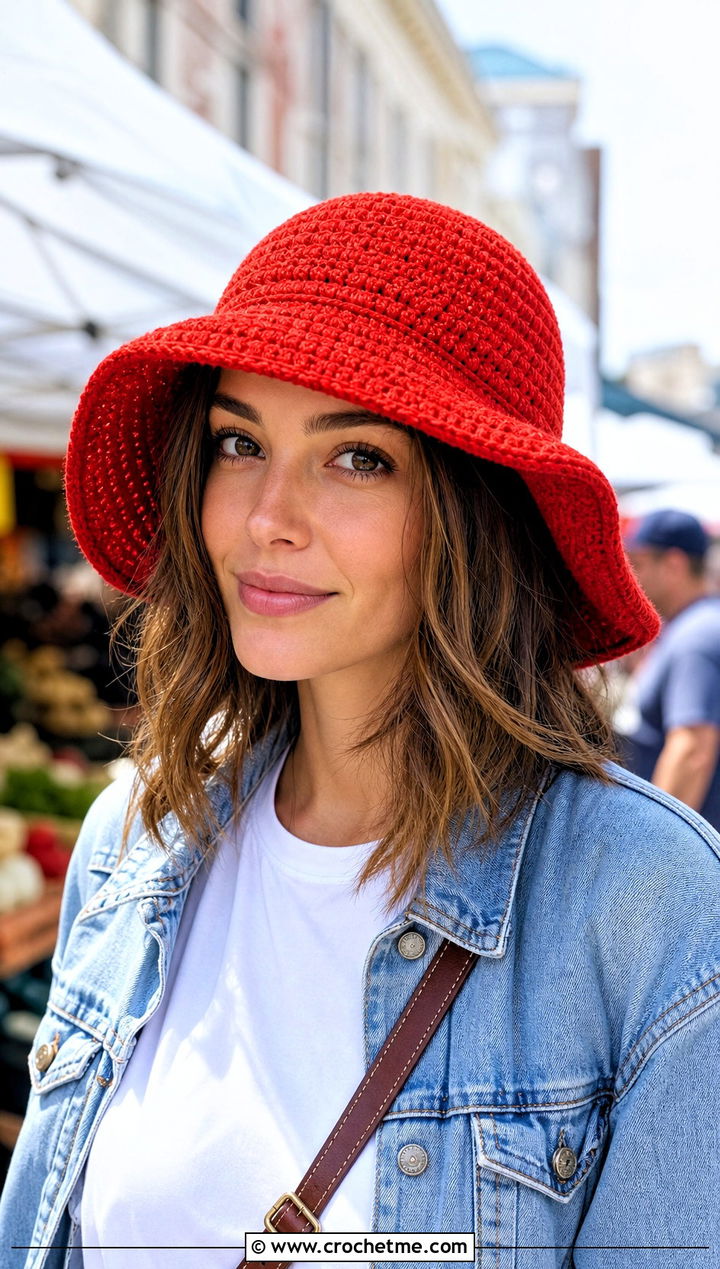 Floppy Brim Crochet Derby Hat With T Shirt And Jeans - 25 Crochet Derby Hat outfit ideas