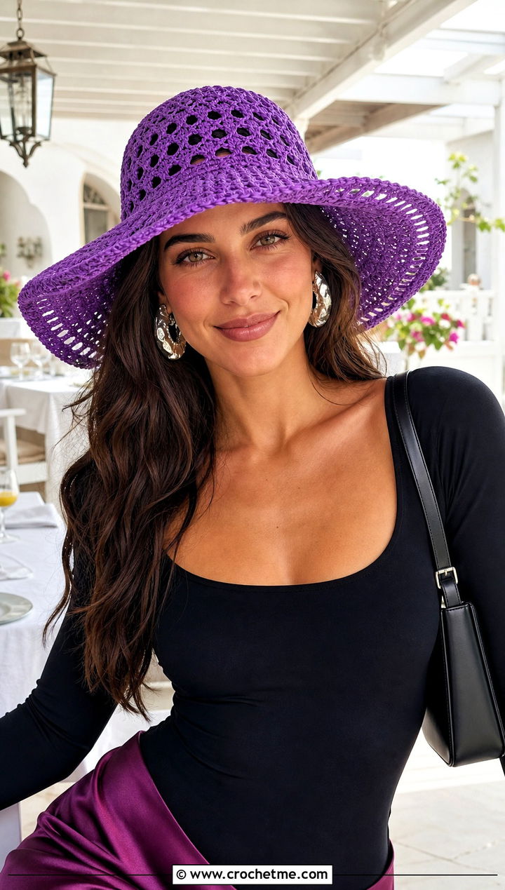 Floppy Crochet Hat With Maxi Skirt Outfit - 15 Crochet Women's Hats outfit ideas