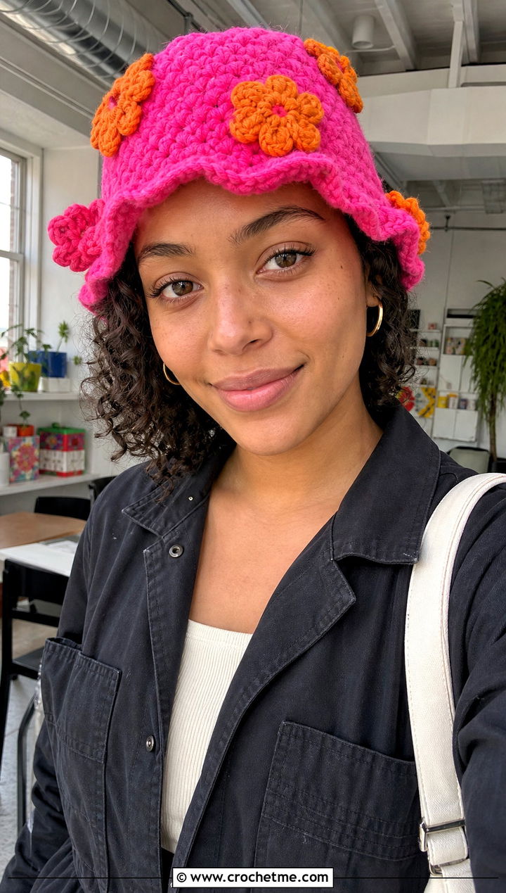 Flower Applique Jamaican Crochet Hat With Boiler Suit - 25 Jamaican Crochet Hat outfit ideas