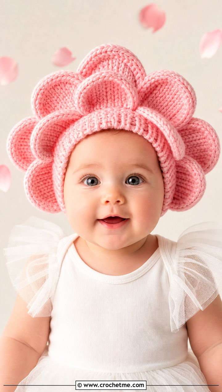 Flower Photo Prop Crochet Hat With Tulle Romper - 15 Photo Prop Crochet Hat outfit ideas