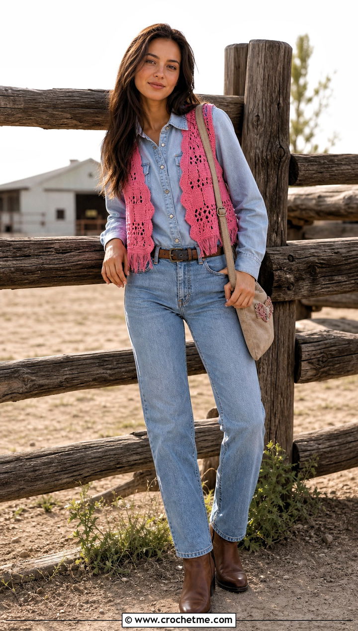 FoxI Ny Crochet Western Vest Outfit - 35 skzoo crochet outfits ideas