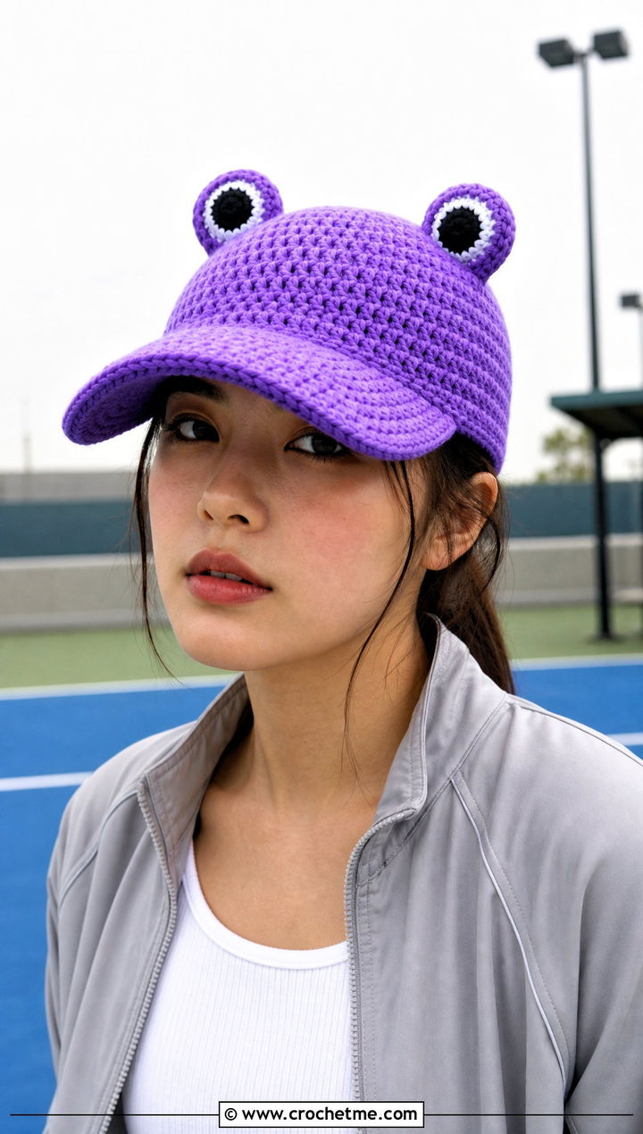 Frog Amigurumi Baseball Cap With Track Jacket - 25 amigurumi baseball cap outfit ideas