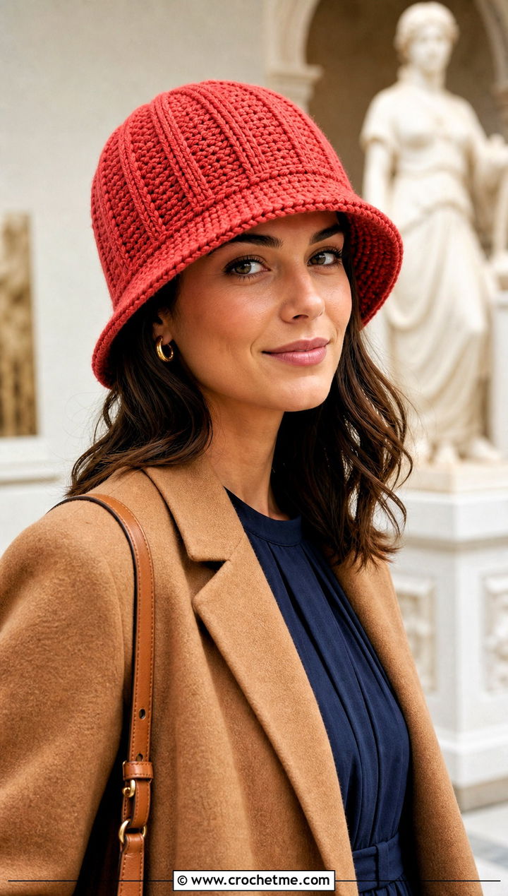 Front Post Double Crochet Cloche Hat With Midi Dress - 15 Front Post Double Crochet Hat outfit ideas