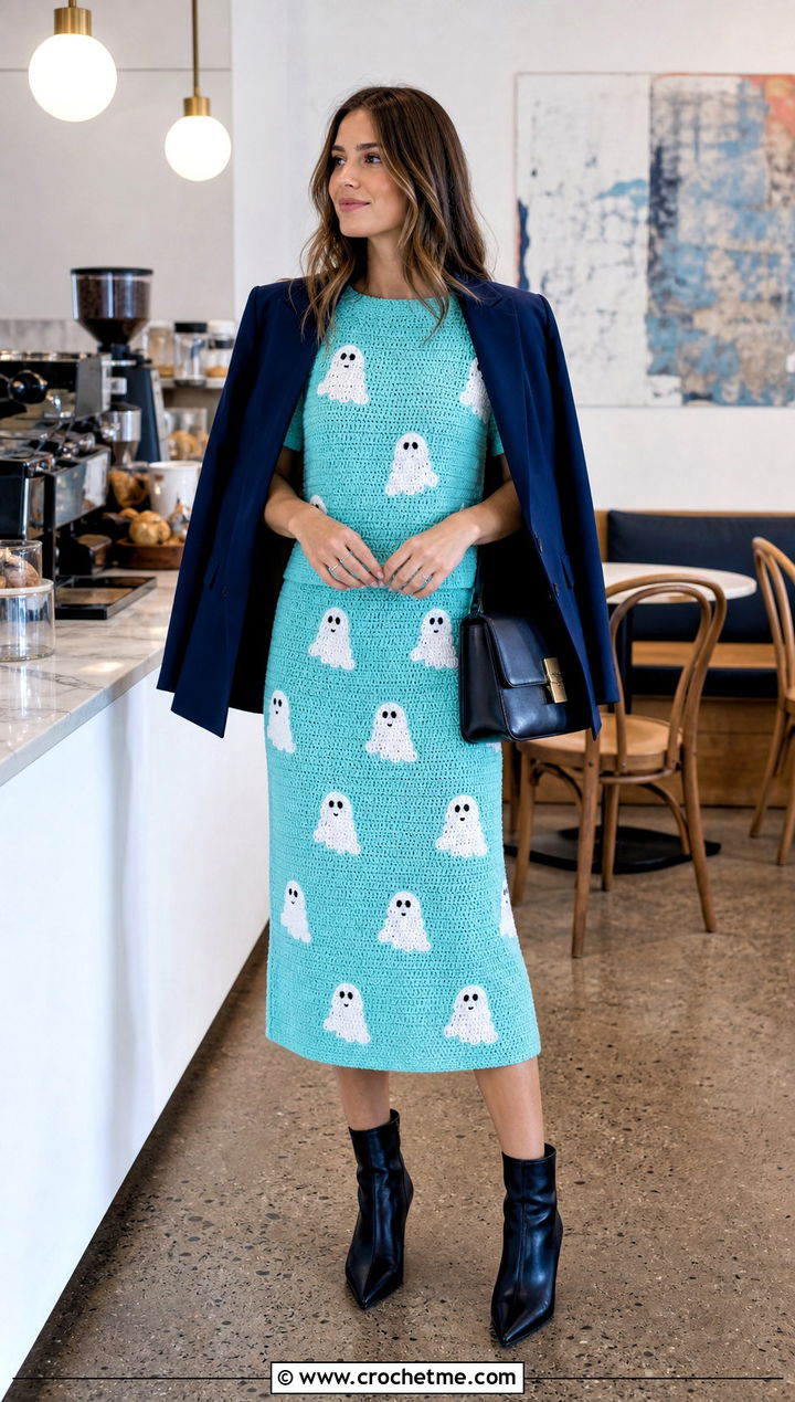 Ghost Crochet Co Ord Set Outfit - 25 Crochet Halloween Clothes and outfit ideas