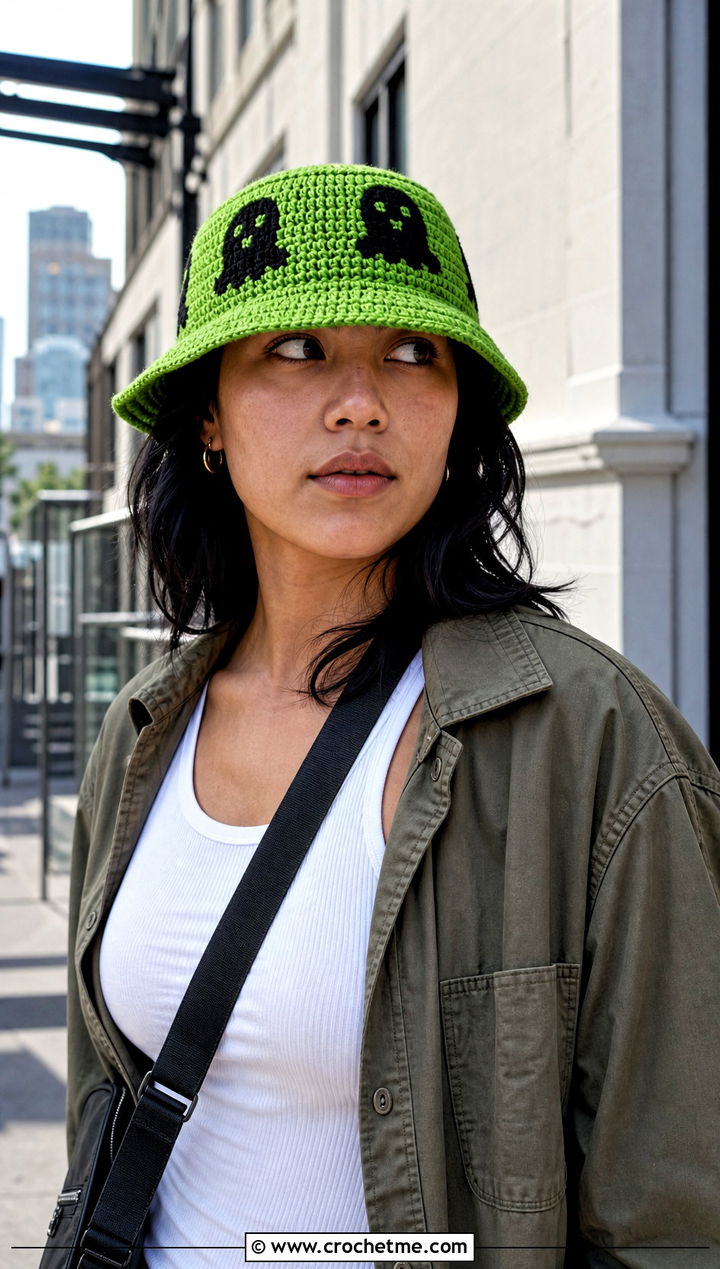 Ghost Crochet Fisherman Hat With Cargo Pants - 25 Ghost Crochet Hat outfit ideas