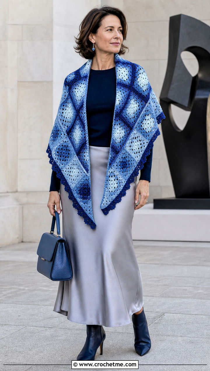 Granny Square Shawl With Slip Skirt And Sweater - 35 granny square clothing and outfit ideas