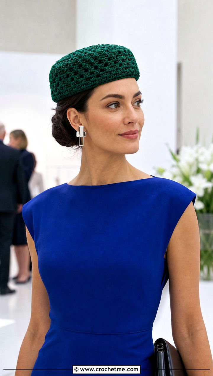 Granny Stitch Pillbox Hat With Column Dress - 25 granny stitch crochet hat outfit ideas