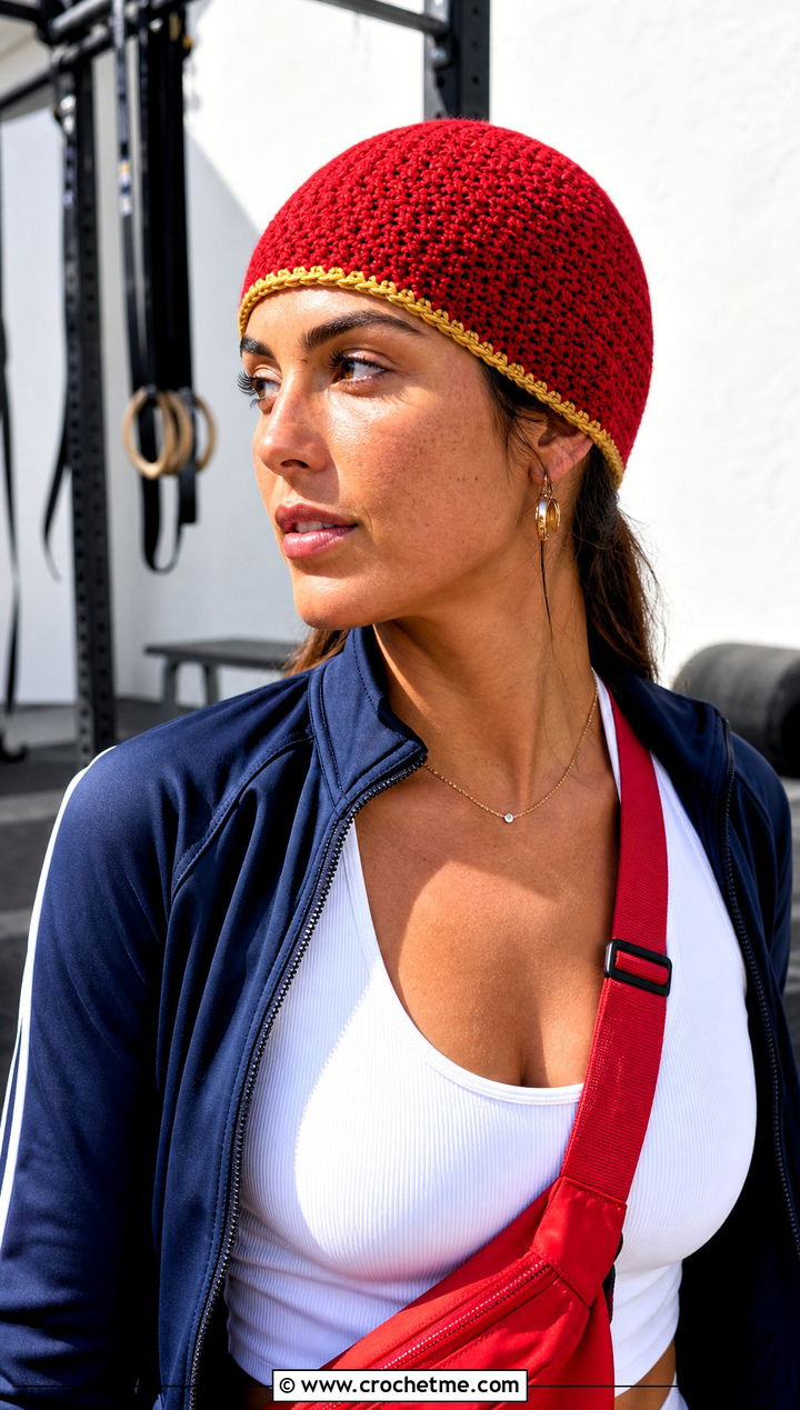 Gryffindor Crochet Skull Cap With Track Jacket - 15 gryffindor crochet hat outfit ideas