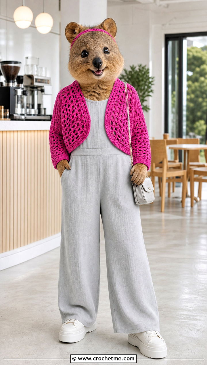 HAN QUOKKA Crochet Bolero Outfit - 35 skzoo crochet outfits ideas
