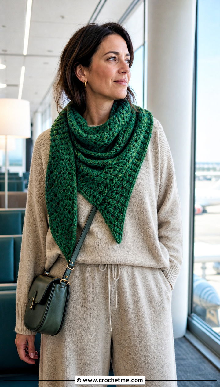 Handspun Crochet Boomerang Scarf With Knit Set - 15 Crochet Boomerang Scarf outfit ideas