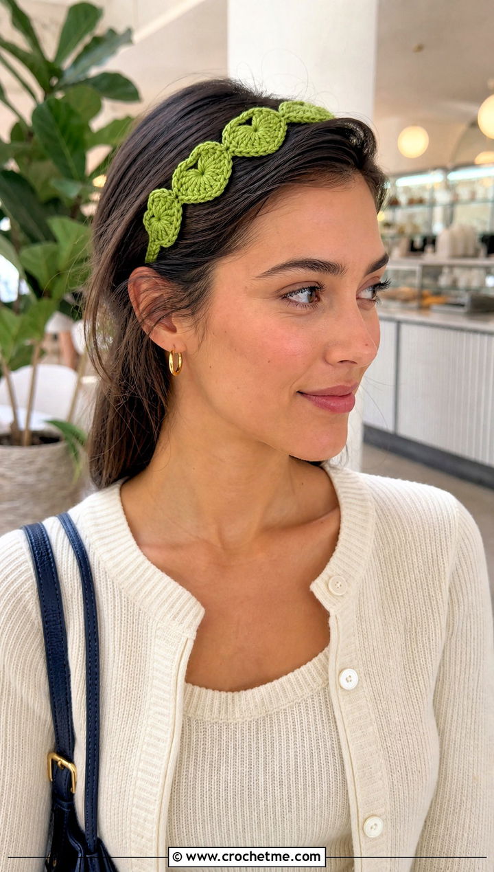 Heart Cable Headband With Cardigan Set - 25 crochet cable headband outfit ideas