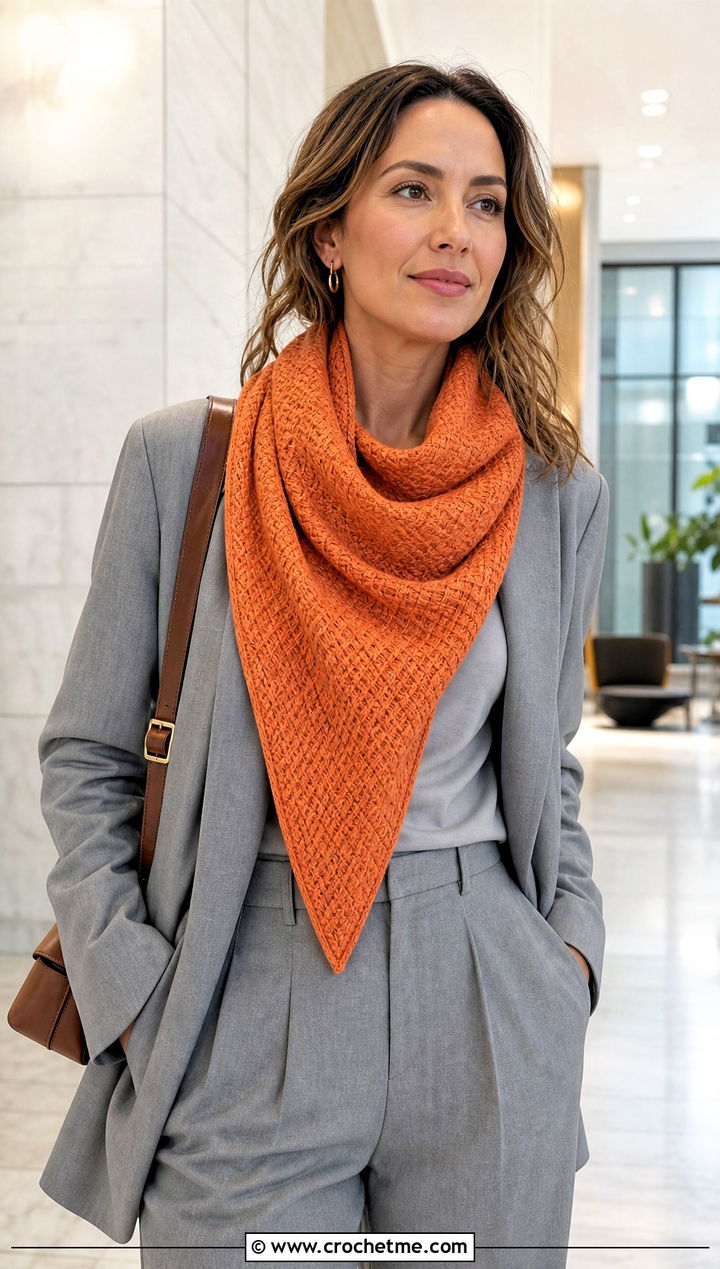 Hearty Diamonds Diamond Stitch Shawl With Relaxed Suit - 15 hearty diamonds shawl by k.a.m.e. crochet outfit ideas