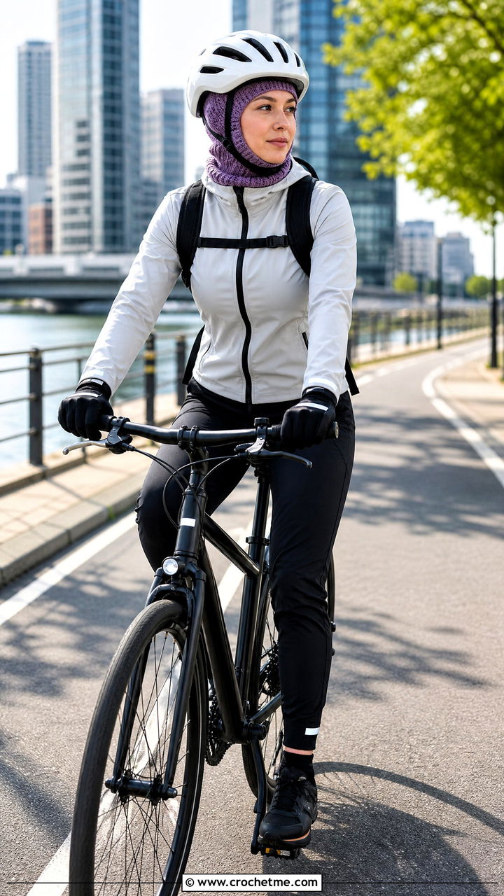 Helmet Fit Balaclava With Cycling Outfit - 35 crochet baclava hat outfit ideas