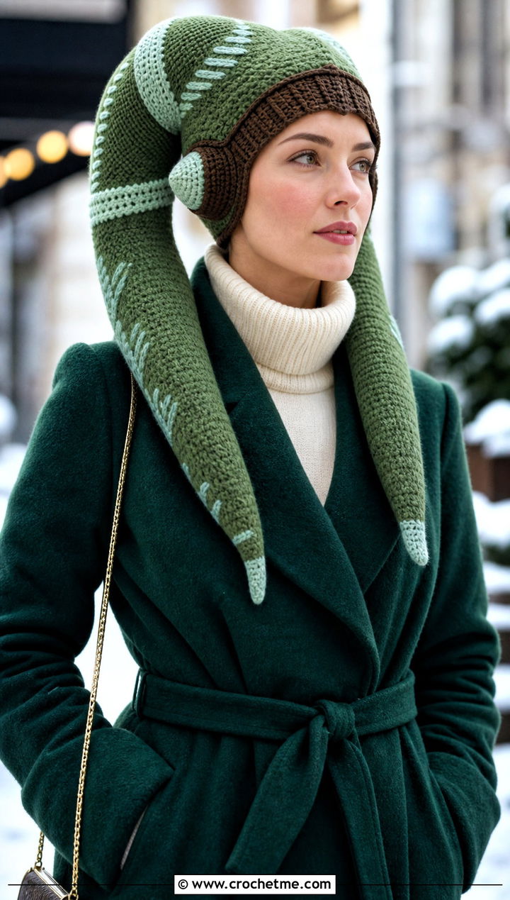 Hera Syndulla Lekku Crochet Hat With Wrap Coat - 30 crochet star wars hat outfit ideas