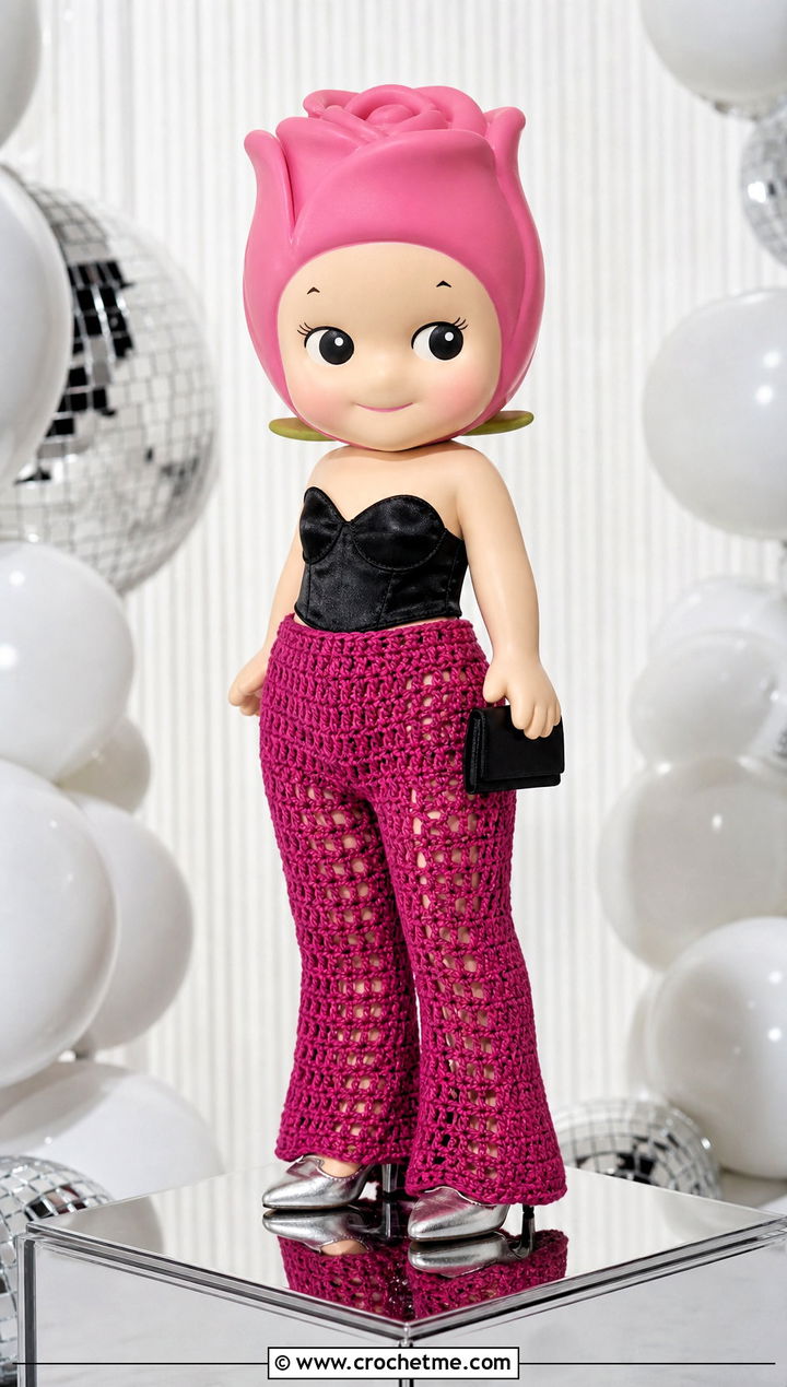 High Waisted Crochet Sonny Angel Pants With Corset Top - 20 Crochet Sonny Angel Pants outfit ideas