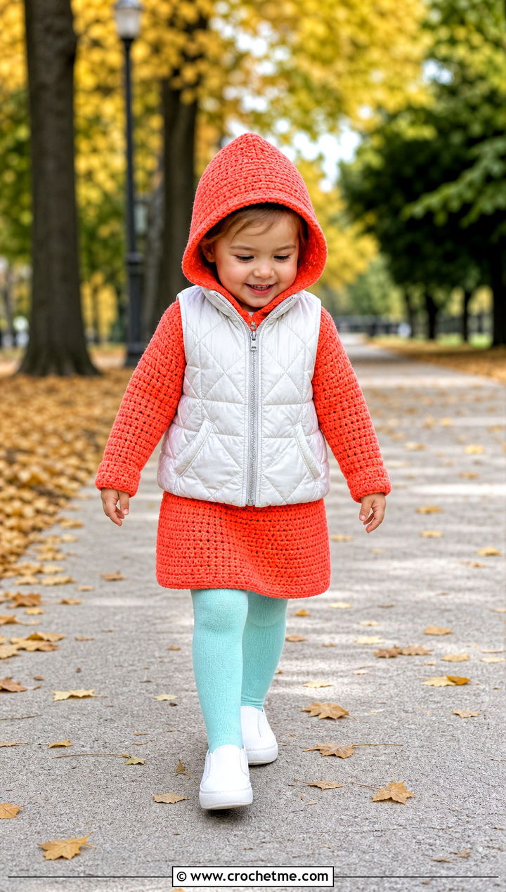 Hooded Crochet Dress With Tights And Sneakers - 15 5T Crochet Dress outfit ideas