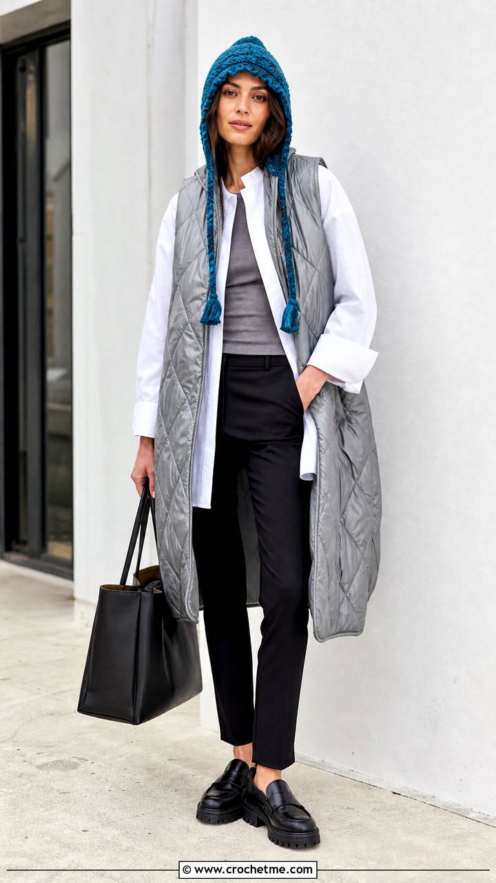 Hooded Crochet Earflap Hat With Oversized Shirt - 35 crochet earflap hat outfit ideas