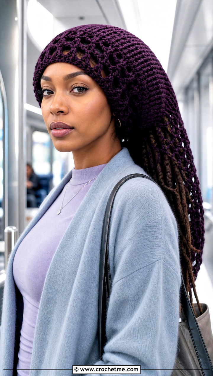 Hooded Crochet Tube Hat With Longline Cardigan - 25 Crochet Tube Hat outfit ideas