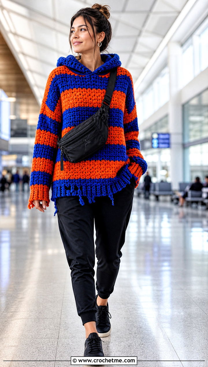 Hooded Freddy Krueger Sweater With Joggers - 30 crochet freddy krueger sweater outfit ideas