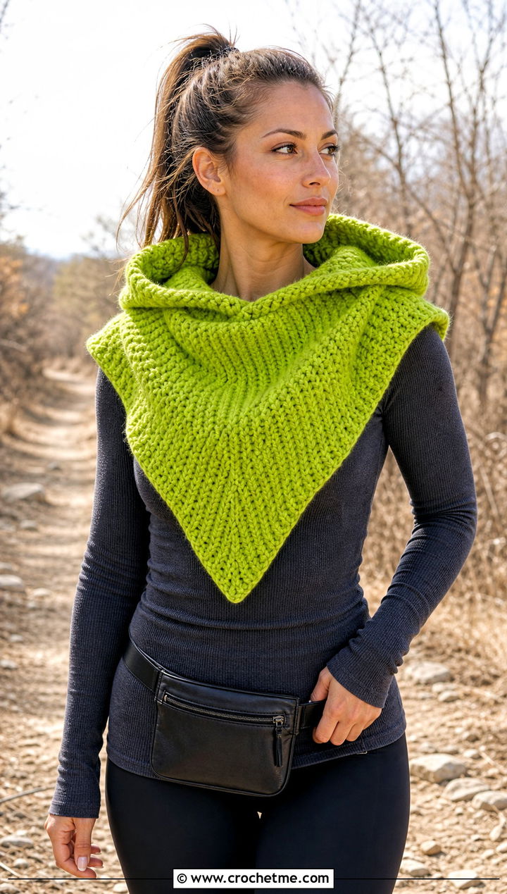 Hooded Huntress Crochet Cowl With Leggings - 15 huntress crochet cowl outfit ideas
