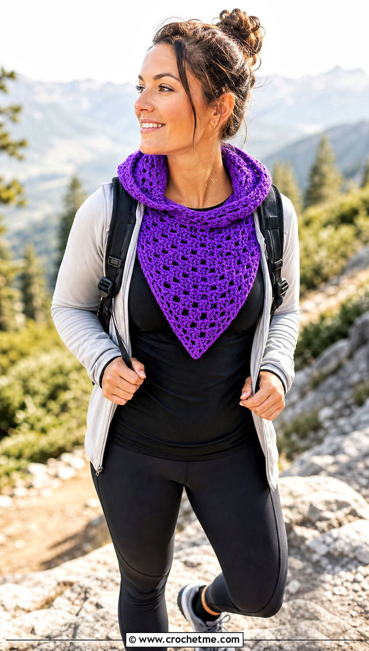 Hooded Triangle Cowl With Leggings - 30 crochet triangle cowl outfit ideas