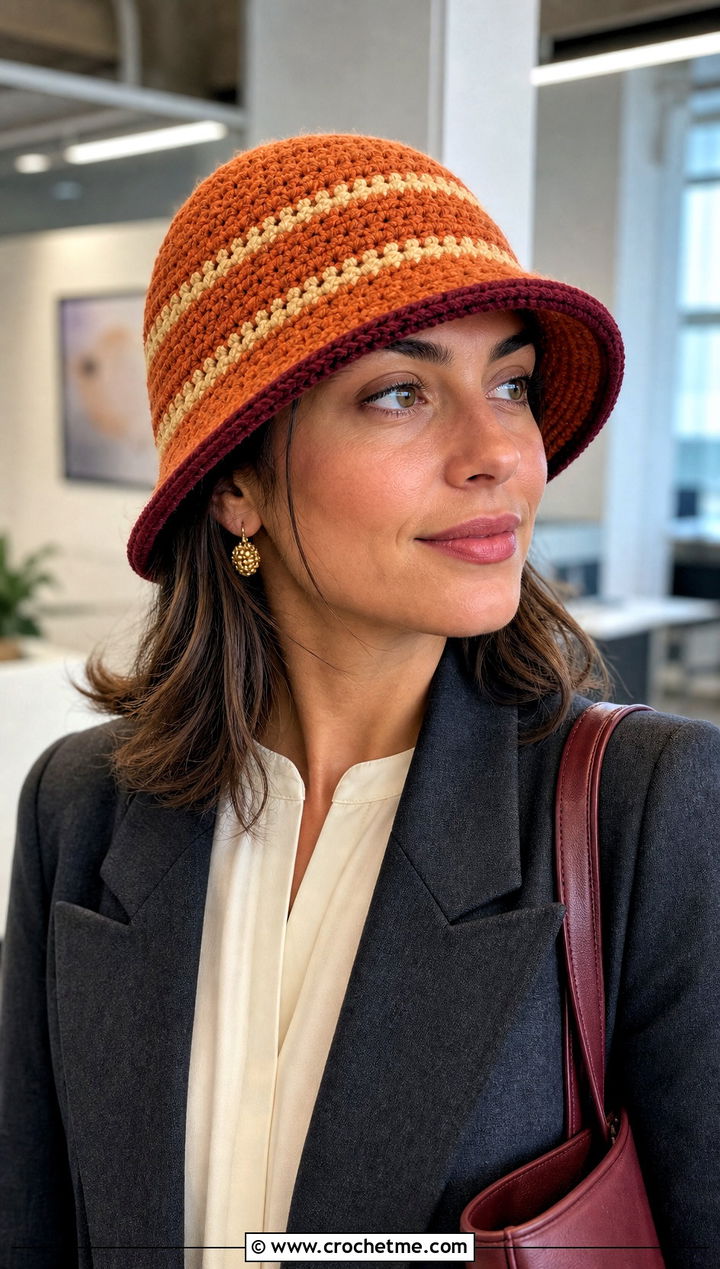 House Stripe Crochet Cloche Hat With Blazer - 15 harry potter crochet hat outfit ideas