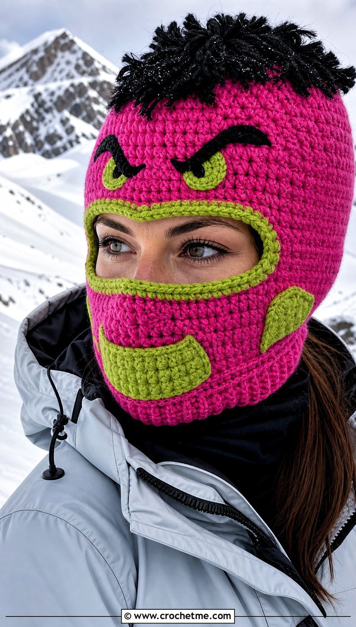 Hulk Crochet Balaclava Hat With Ski Jacket - 20 Hulk Crochet Hat outfit ideas