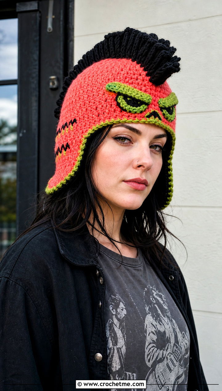 Hulk Mohawk Crochet Hat With Graphic Tee - 20 Hulk Crochet Hat outfit ideas