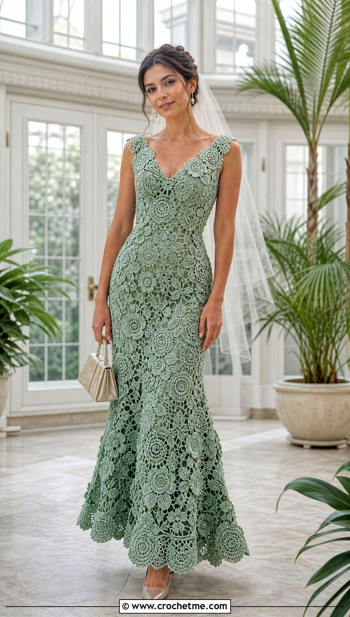 Irish Crochet Lace Wedding Gown With Satin Pumps - 30 crochet wedding dress gowns outfit ideas