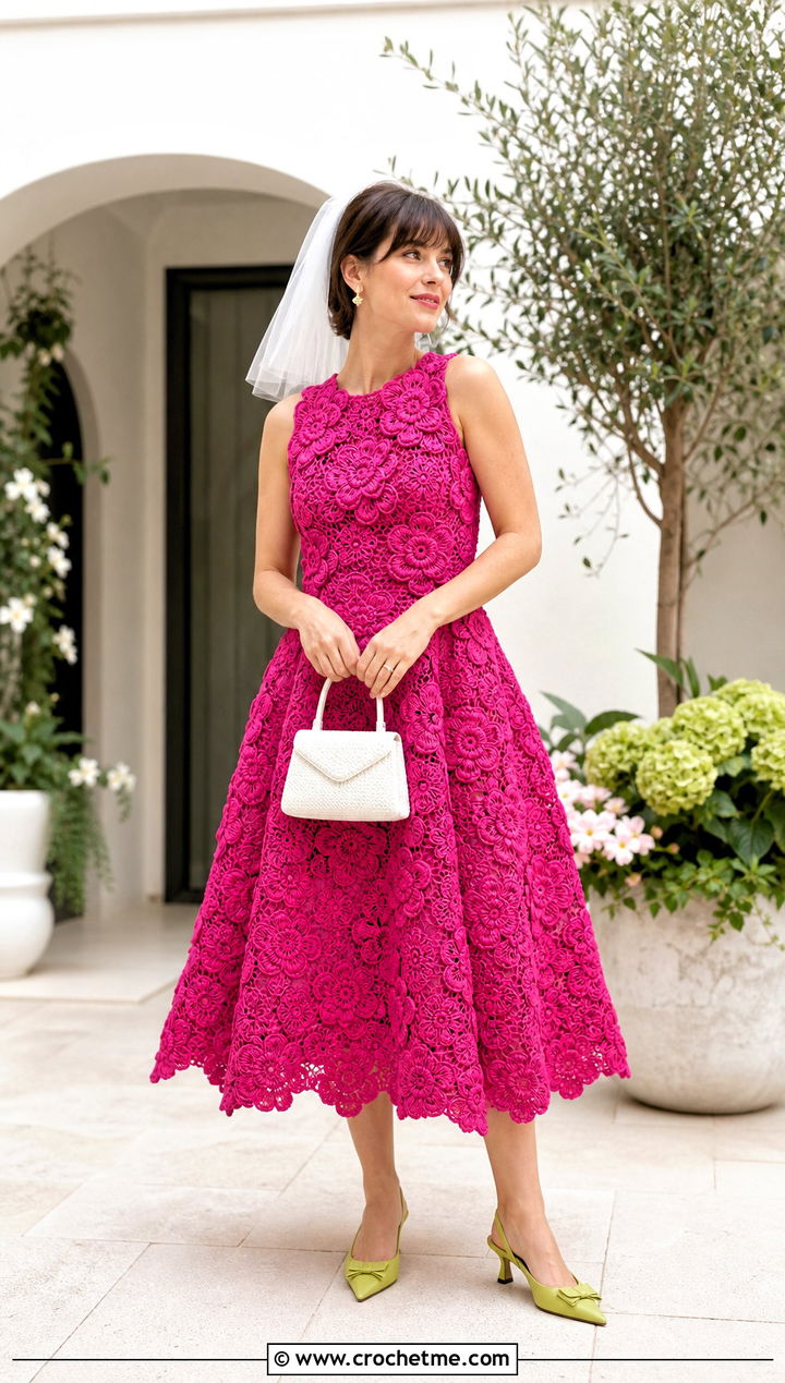 Irish Crochet Tea Length Wedding Dress With Kitten Heels - 30 Irish Crochet Wedding Dress outfit ideas