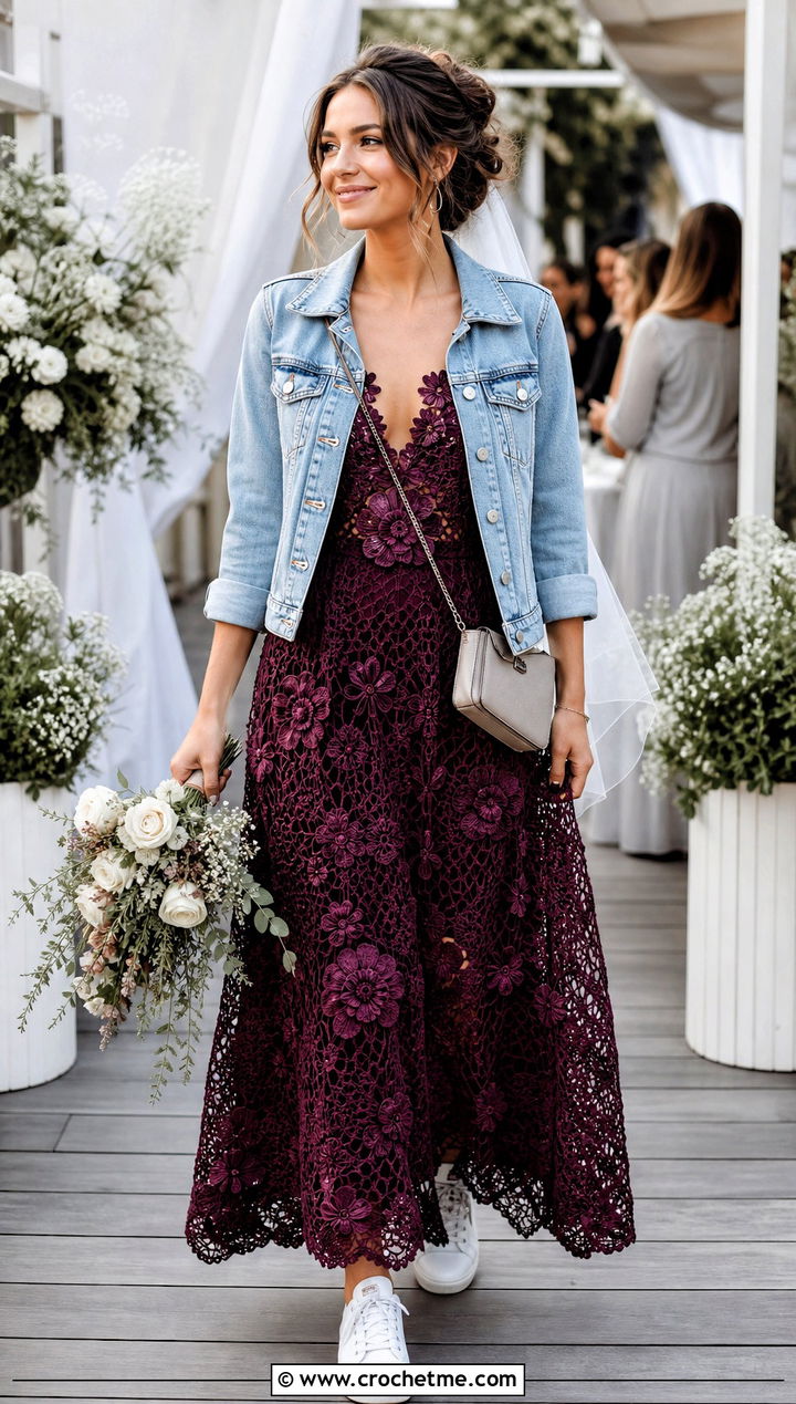 Irish Crochet Wedding Dress With Denim Jacket - 30 Irish Crochet Wedding Dress outfit ideas